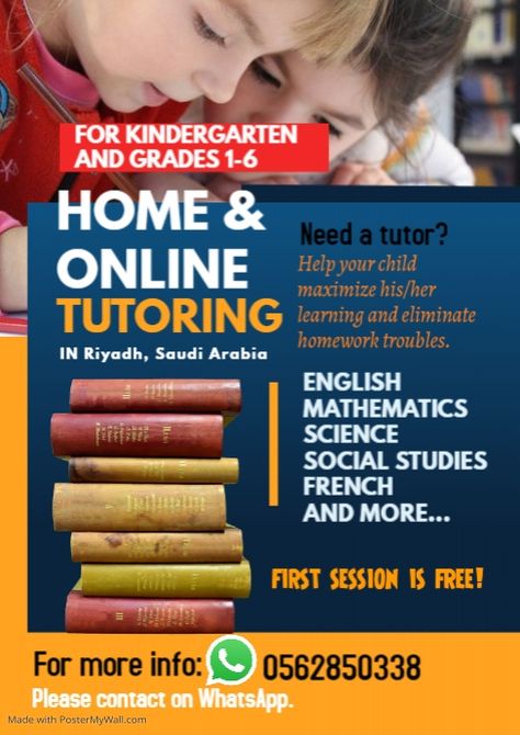 Online Tutoring Flyer, Math Tutoring Flyer, Tutoring Resources, Home Tutoring, Tutoring Flyer, 40th Party Ideas, Posters Business, Education Banner, Study French