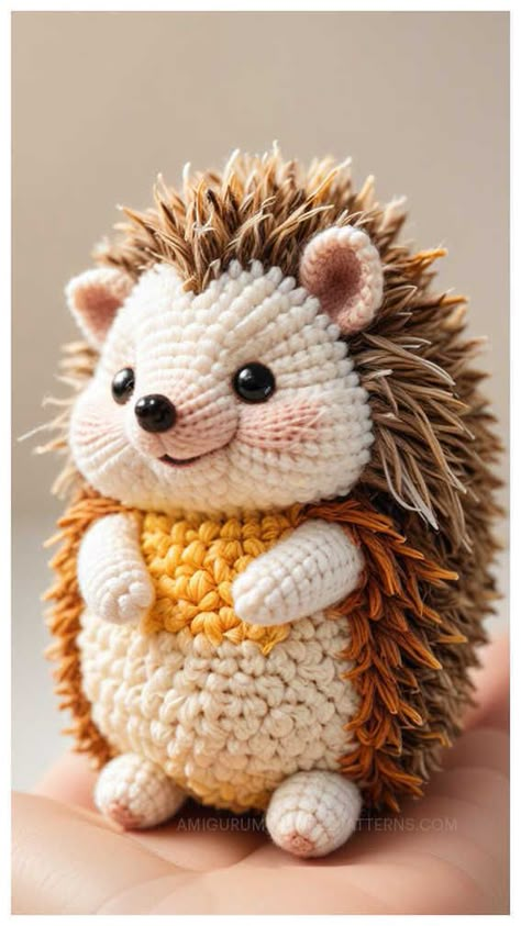 Crocheted Hedgehog Pattern Free, Hedgehog Crochet Pattern Free, Amigurumi Woodland Animals, Amigurumi Hedgehog, Crochet Hedgehog, Crochet Bird Patterns, Crochet Bird, Coastal Holiday, Crochet Birds