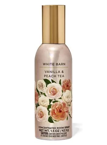 Vanilla & Peach Tea Concentrated Room Spray | Bath & Body Works Perfume Bath And Body Works, Pink Penthouse, Aura Nail, Room Air Freshener, Bath Body Works Vanilla, Vanilla Scents, Laundry Sheets, Diy Healthy Snacks, Meeting Outfit