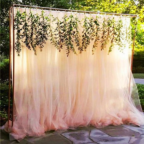 Custom your size Tulle Fabric Backdrop Tulle Wedding Backdrop | Etsy Photoboth Mariage, Foto Pertunangan, Wedding Ceremony Decorations Outdoor, Wedding Backyard Reception, Backdrop Diy, Wedding Ceremony Backdrop, Diy Photo Booth, Photo Booth Backdrop, Ceremony Backdrop