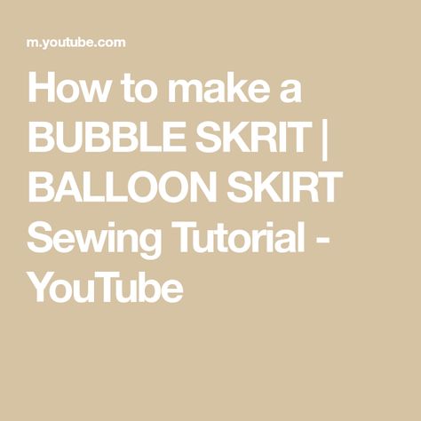 How to make a BUBBLE SKRIT | BALLOON SKIRT Sewing Tutorial - YouTube Skirt Sewing Tutorial, Balloon Skirt, Skirt Sewing, Skirt Tutorial, Tulip Skirt, Stylish Skirts, Bubble Skirt, Sewing Skirts, African Dresses