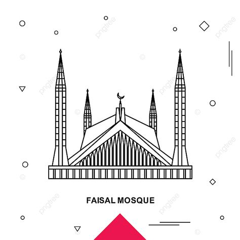 Mosque Drawing, Faisal Mosque, Mosque Vector, Mosque Silhouette, Worship Backgrounds, Architecture Background, Asian Architecture, Pen Art Drawings, Earth Day Activities