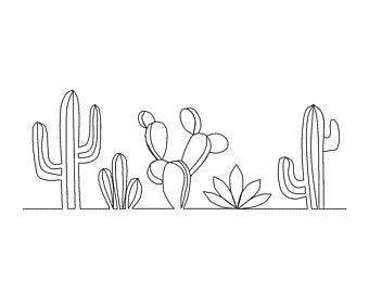 Pot Embroidery, Cup Doodle, Cactus Tattoo, Cactus Embroidery, Cactus Drawing, Simple Line Drawings, One Line Art, Sign Stencils, Art Embroidery