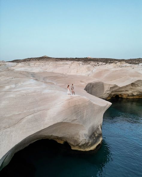 Exploring beautiful Sarakiniko beach! Would highly recommend coming down to watch sunrise from here 🫶🏻 Dress is @realisationpar Greek Proposal, Watch Sunrise, Sarakiniko Beach, Travel Wishes, Beach Aesthetic, Greece, Travel, On Instagram, Instagram