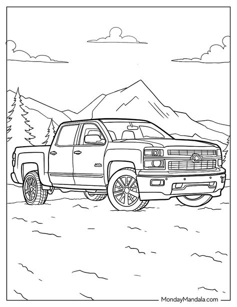 20 Chevrolet Coloring Pages (Free PDF Printables) Yenko Camaro, Kids Printable Coloring Pages, Chevy Bowtie, Silverado Truck, Iconic Models, Cartoon Coloring, Summer Coloring Pages, Lifted Chevy Trucks, Lifted Chevy