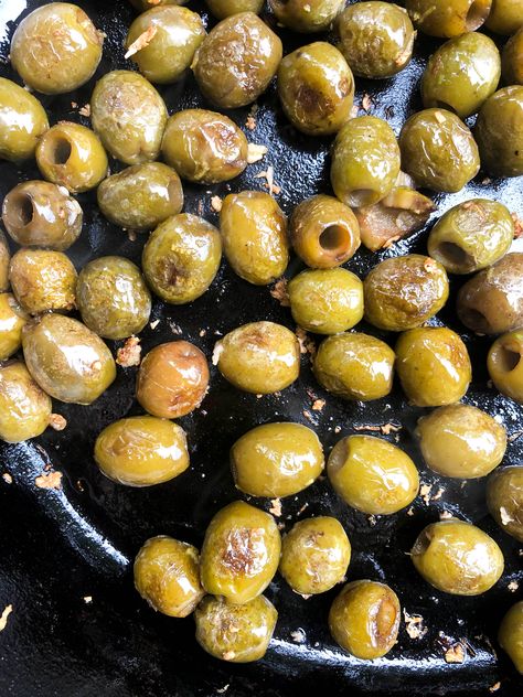 Blistered Olives – California Grown Blistered Olives Recipe, Baked Olives Appetizer, Blistered Olives, Fried Olives Recipe, Fried Olives, Baked Olives, Olive Appetizer, Roasted Olives, Cocktail Martini