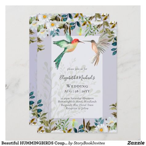 Hummingbird Wedding, Couple Wedding Invitation, Budget Wedding Invitations, Outdoor Wedding Inspiration, Sage Wedding, Purple Wedding Invitations, Fun Wedding Invitations, Wedding Bows, Couple Wedding