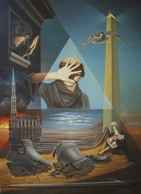 blinded by the light(2) | Gyuri Lohmuller's Paintings | Flickr Citizen Of The World, Blinded By The Light, Esoteric Art, Paintings Famous, Surrealism Painting, Weird Art, Spiritual Art, Art Google, Surreal Art