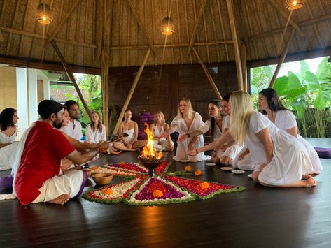 Yoga teacher training bali ceremony aesthetic Bali Yoga Aesthetic, Spiritual Teacher Aesthetic, Yoga Teacher Training Aesthetic, Yoga Teacher Aesthetic, Ceremony Aesthetic, Spiritual Ceremony, Water Rabbit, Bali Retreat, Yoga Teaching