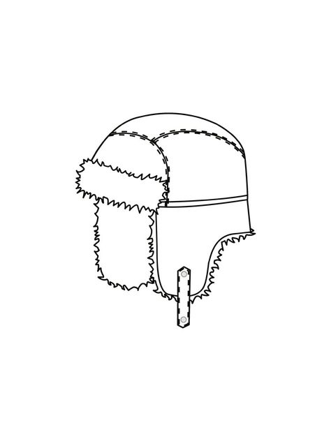 Coloring Pages Winter, Russian Hat, Trapper Hats, Winter Cap, S Tattoo, Technical Drawing, Winter Hat, Coloring Page, Golden Retriever