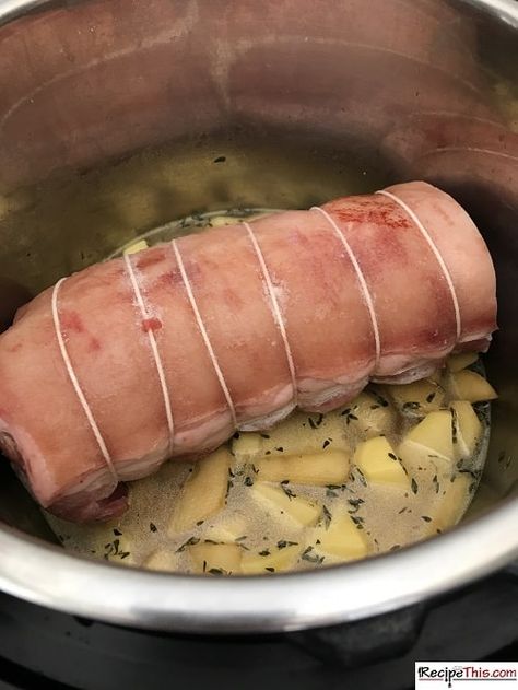 Instant Pot Frozen Pork Loin | Recipe This Pork Stock, Pork Loin Recipe, Pork Gravy, Frozen Steak, Honey Pork, Cubed Sweet Potatoes, Sweet Pork, Stuffed Pork, Pork Loin Recipes