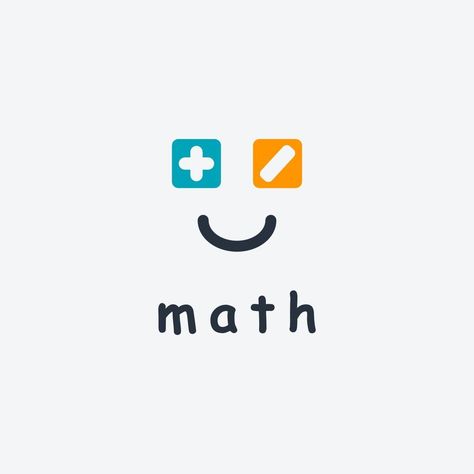 simple math education logo design. happy math logo. smile math logo Math Icon, Math Logo, Logo Education, Education Logo Design, Wake Ideas, Math Education, Education Logo, Simple Math, Education Math