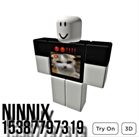 Ninnix Roblox Code, Roblox Shirt Code, Chibi Body, Iphone Wallpaper Cat, Blue Emoji, Coding Shirts, Roblox Guy, Games Roblox, Roblox Animation