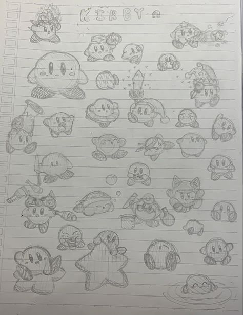 Wello :D ! I’ve make a Kirby doodle last night and I’ve finish all of them (not all) !!! I want to hug Kirby so bad :( Hope you like this doodle :) Refrences and inspired by: Pinterest Kirby I Miss You, Kirby Drawing Cute, Simple Kirby Tattoo, Simple Kirby Drawing, How To Draw Kirby, Kirby Drawings Easy, Kirby Doodle, Kirby Sketch, Drawing Kirby