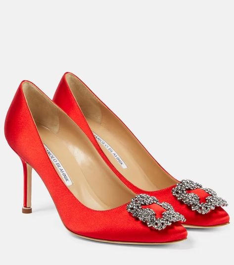 Mytheresa Red Manolo Blahnik Shoes, Josephine Bonaparte, Manolo Blahnik Red, Red Satin Heels, Manolo Blahnik Pumps, Manolo Blahnik Hangisi, Manolo Blahnik Heels, Blahnik Shoes, Manolo Blahnik Shoes