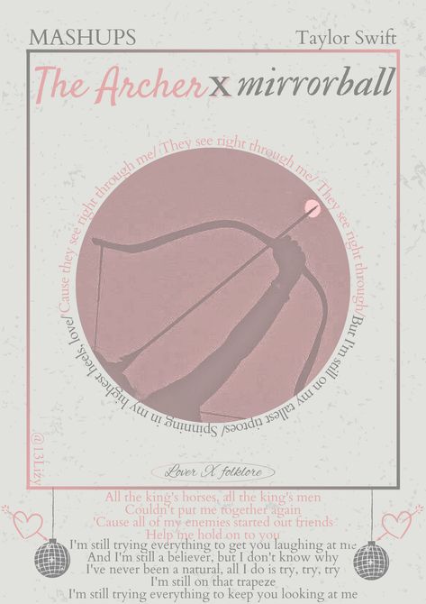 The archer X Mirrorball- THIS WAS NOT ACTUALLY PLAYED ITS JUST AN IDEA- Taylor swift- lover- folklore- poster - room poster- music poster The Archer Poster, Fangirl Posters, The Archer Taylor Swift, Folklore Poster, Taylor Poster, Lilac Wall, Taylor Songs, Digital Art Poster, The Archer