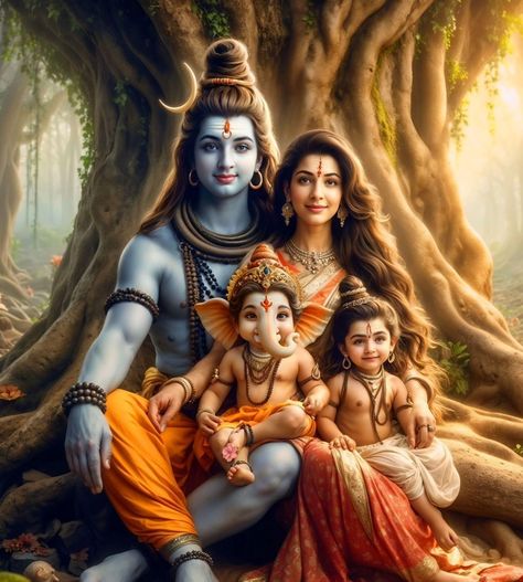 Ganesh Family Wallpaper, Shiv Family Hd Wallpaper, Lord Shiva Family Hd Wallpaper, Mahadev Family, Shiv Family, Ganesha Art Illustration, Mahakal Pic Ujjain, Photos Of Ganesha, Dj Images Hd