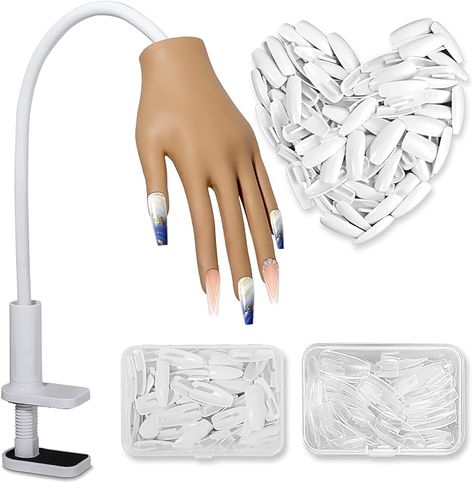 💅【Main En Silicone Flexible】 Le modèle de main d'entraînement réaliste est fabriqué en silicone de haute qualité. La main en silicone est la simulation de la main humaine à partir de la taille, de la texture, du teint ou de la sensation. Cette main de manucure pratique pour les ongles est enveloppée d'un support en alliage d'aluminium flexible. à l'intérieur, il peut donc être plié à différents angles dont vous avez besoin. C'est un modèle parfait pour la pratique du nail art. Nail Art Set, Perfect Model, Hand Model, Manicure Y Pedicure, Nail Drill, Funky Nails, Nail Technician, Nail Art Tools, Rhinestone Nails