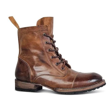 Mens Boots Online, Latest Fashion Shoes, Popular Boots, Mid Boots, Mens Boots Fashion, Leather Lace Up Boots, Vintage Boots, Martin Boots, Brown Leather Boots