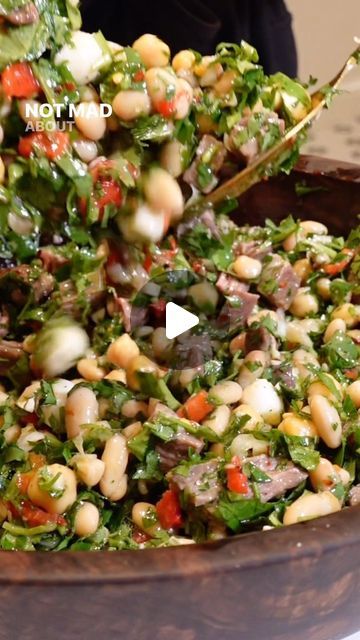 Violet Witchel on Instagram: "Steak Chimichurri Dense Bean Salad
Ingredients
- 1 lb of flank steak
- A salty steak seasoning, I like @nanaskitchenc 
- 1 shallot
- 1 bunch of parsley
- 1 bunch of cilantro
- 1/2 cup chopped roasted red peppers, I use @mezzetta 
- 1 can of garbanzo beans
- 1 can of white beans (I like great northern)
- 1 container of mini mozzarella balls
- 1/4 cup red wine vinegar
- 1/2 cup olive oil
- Pinch of red pepper flakes
- Big pinch of seal salt
- The juice of 1 lemon
Instructions
1. Generously season your flank steak and let the seasoning sit for at least 10 minutes. 
2. Heat a grill to high and add your flank steak, let it cook for 3-4 min on each side to get it to a medium rare.
3. Let the steak rest while you make the rest of the salad
4. Finely mince the shallot Steak Dense Bean Salad, Steak Chimichurri Dense Bean Salad, Violetwitchel Salad, Winter Dense Bean Salad, Violet Witchel Salad, Violet Witchel Recipes, Dense Bean Salad Recipes Violet, Dense Bean Salad Violet Witchel, Dense Bean Salad