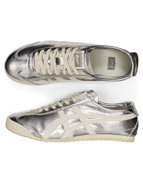 Onitsuka Tiger Silver Mexico 66 Onitsuka, Tiger Body, Onitsuka Tiger Shoes, Gregg Araki, Shoe Rotation, Shoes Wishlist, Tiger Shoes, Running Shoes Design, Tiger Mexico 66