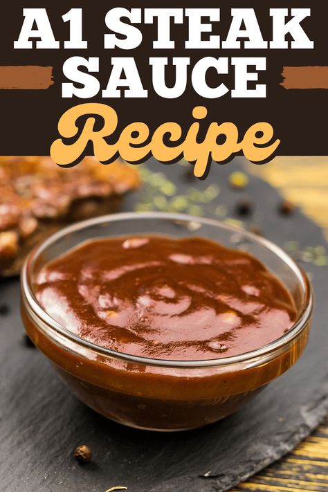 Make A1 steak sauce at home with this easy copycat recipe! It's just as delicious, but it's a lot healthier and easier on your wallet! A-1 Sauce Recipes, Homemade A-1 Steak Sauce, Homemade Steak Sauce Easy, A 1 Steak Sauce Recipes, Diy Steak Sauce, Steak Sauce Recipe Easy, Steak Sauce Easy, Homemade Steak Sauce, Steak Sauces