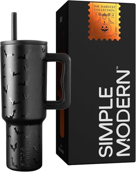 Amazon.com: Simple Modern Halloween 40 oz Tumbler with Handle and Straw Lid | Leak-Proof Insulated Stainless Steel Water Bottle Travel Mug | Gifts for Women Men Him Her | Trek Signature | Spooky Bats : Home & Kitchen 40 Oz Tumbler With Handle, Modern Halloween, 40 Oz Tumbler, Drinkware Accessories, Mug Gifts, Tumbler With Handle, Insulated Stainless Steel Water Bottle, Car Cup Holder, Steel Water Bottle