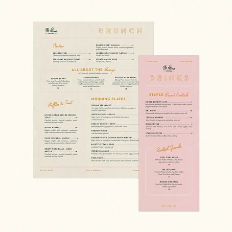 Brunch Menu Design, Elevated Brunch, Bistro Menu, Cafe Menu Design, Brunch Restaurants, Menu Inspiration, Food Menu Design, Oregon City, Branding Design Packaging