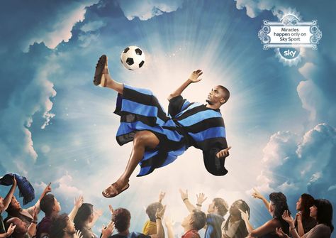 Community Post: Shocking Religious Advertisements Sports Advertising, Sports Logo Inspiration, Soccer Art, Publicidad Creativa, Sports Marketing, Street Marketing, Strange Places, Best Ads, Sports Graphic Design