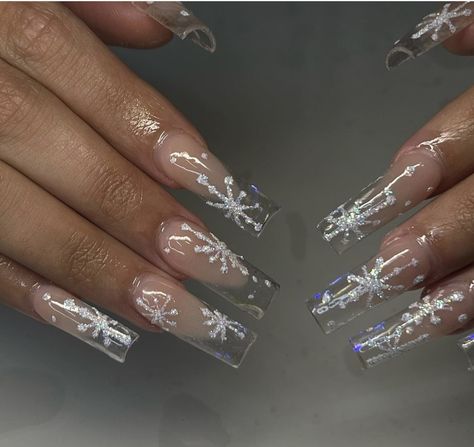 Frost Nails Acrylic, Snow Themed Nails, Icey Nails Winter, Icy Nails Winter, Icy Blue Nails Winter, Winter Theme Nails, Winter Wonderland Makeup, Winter Acrylics, Winter Nails Long