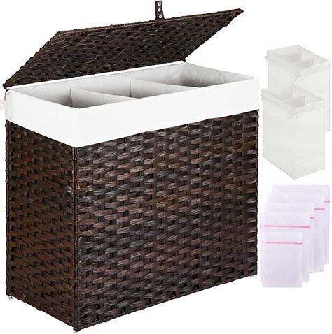 Divided Laundry Basket, Divided Laundry Hamper, Wicker Laundry Hamper, Large Laundry Hamper, Hamper With Lid, Double Laundry Hamper, Laundry Basket With Lid, Laundry Hamper With Lid, Laundry Cart