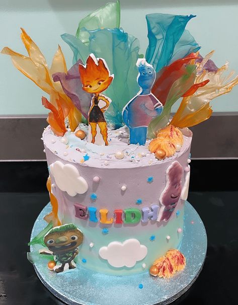 Else Birthday Party, Elements Birthday Party, Elements Party Theme, Elemental Themed Birthday Party, Elemental Movie Party, Elemental Movie Birthday Party, Disney Elemental Birthday Party, Elemental Theme Party, Elemental Cake Ideas