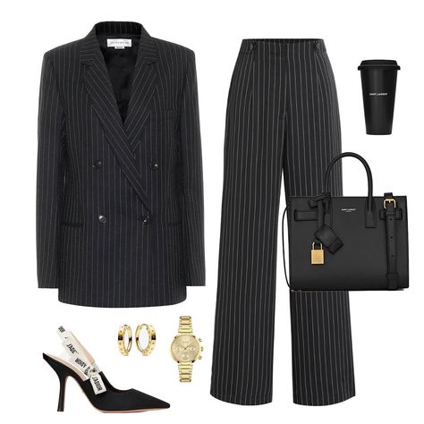 Get styled by Sarah| Fashion Stylist on Instagram: “Classy office look for @fitsbye.uk 🖤 styled by me #officelook #classy #style #classylook #outfitinspo #officeoutfit #fashion…” Luxury Chic Office Suits, Chic Luxury Business Pantsuit, Luxury Sleek Office Suit, Luxury Timeless Office Blazer, Boss Lady Outfit Classy Black Suits, Moms Outfit, Classy Office, Blazer Fits, Corporate Baddie