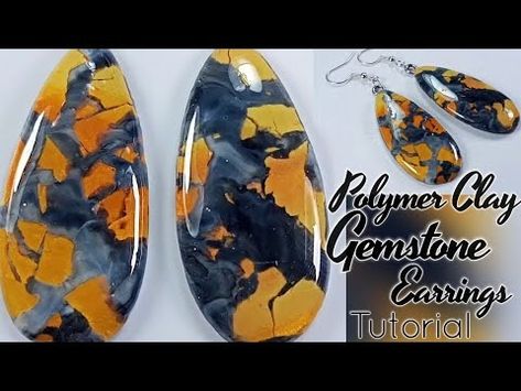 (860) Polymer Clay Faux Bumblebee Jasper Gemstone Earrings/Jewelry Tutorial l LoviCraft - YouTube Faux Gemstones Polymer Clay, Polymer Clay Earrings Tutorial, Clay Earrings Tutorial, Diy Fimo, Clay Arts, Homemade Clay, Jewelry Clay, Clay Works, Clay Things