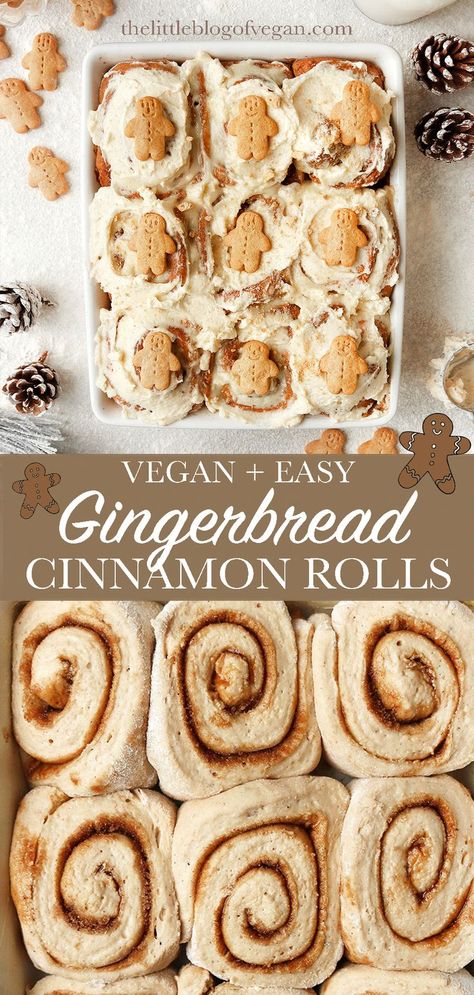 Dessert Buns, Black Strap Molasses, Gingerbread Cinnamon Rolls, Aip Lifestyle, Gingerbread Biscuits, Vegan Christmas Desserts, Vegan Winter Recipes, Spice Frosting, Vanilla Cream Cheese