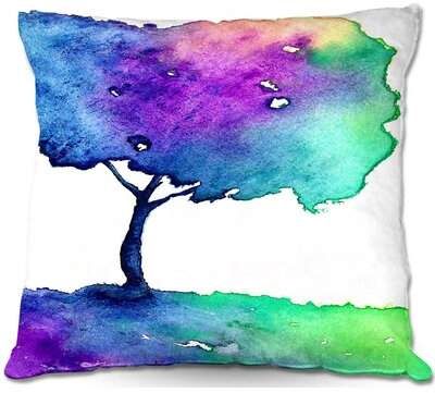 East Urban Home Couch Hue Tree II Throw Pillow East Urban Home Rainbow Nature, Rainbow Eucalyptus Tree, Paper Trees, Rainbow Eucalyptus, Painting Rainbow, Eucalyptus Tree, Nature Spirits, Watercolour Paper, Metal Panels