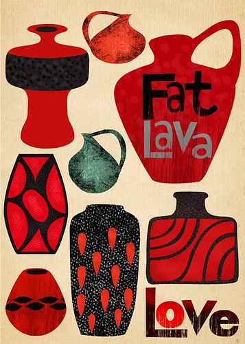 Fat Lava Love | Elisandra aka Sevenstar | Flickr Retro Ceramics, Deco Pastel, Deco Marine, Vase Collection, German Ceramics, Vintage Ceramics, Pottery Vintage, Pottery Workshop, Mid Century Pottery