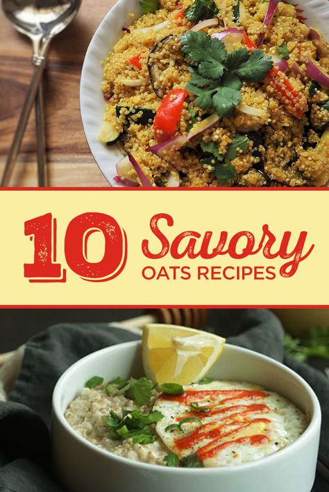 10 Savory Oatmeal Recipes You Need in Your Life! We’ve gathered up some of our favorite savory oat recipes for you to try. They are really easy to make and very nutritious. Discover them here. Recipes With Oats Dinner, Oat Recipes Savory, Cooking With Oats, Savory Oatmeal Recipes Dinner, Oatmeal Savory Recipes, Savory Oats Recipes, Oats For Dinner, Oatmeal Meals, Oats Savory