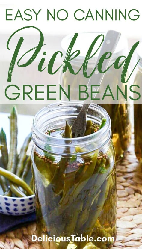 Pickled Green Bean Recipes, Pickled Beans, Quick Pickle Recipe, Pickled Vegetables Recipe, Pickled Green Beans, Dilly Beans, Canning Pickles, Canning Vegetables, Canning Food Preservation