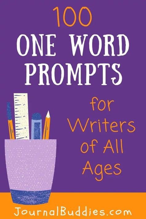 This brand new list of 100 one word prompts is designed to give writers of all ages a fresh creative start. Encourage your students to simply begin writing! #OneWordPrompts #WritingPrompts #JournalBuddies One Word Prompts, Word Prompts, Writer's Desk, Writer Resources, Motivation Journal, Writing Elementary, Homeschool Writing Prompts, Creative Writing For Kids, Journal Prompts For Kids