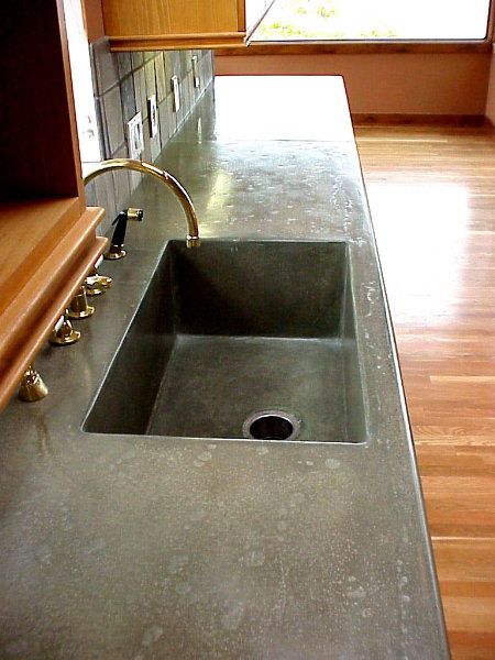 Concrete farmhouse sink and countertop Concrete Farmhouse Sink, Concrete Farmhouse, Countertop Concrete, Green Concrete, Main Bathroom Ideas, Concrete Countertop, Ebenezer Scrooge, Concrete Finish, Concrete Sink