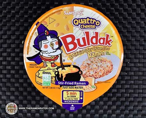 #4459: Buldak Quattro Cheese Spicy Chicken Flavor Ramen - USA Ramen Stir Fry, Spicy Cheese, Spicy Ramen, Cheese Powder, Instant Noodle, Noodle Recipes, Chicken Flavors, Spicy Chicken, Meat Free