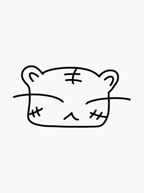 Seventeen Hoshi Drawing, Hoshi Tiger Drawing, Hoshi Drawing, Seventeen Embroidery, Svt Drawing, Hoshi Chibi, Hoshi Sticker, Seventeen Drawing, Tiger Kawaii