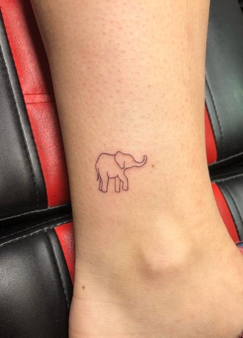 Little Elephant Tattoos, Simple Elephant Tattoo, Tiny Elephant Tattoo, Grey Ink Tattoos, Elephant Tattoo Design, Strength Tattoo, Small Tattoos Simple, Elephant Tattoo, Bff Tattoos