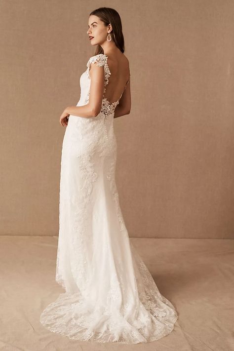 Whispers & Echoes Milano Gown | Anthropologie Fall Farm Wedding, Dresses 15, Bhldn Wedding, Sheath Wedding Gown, Hijab Wedding, Trumpet Wedding Dress, Brides Wedding Dress, Dress Bohemian, Lace Vintage