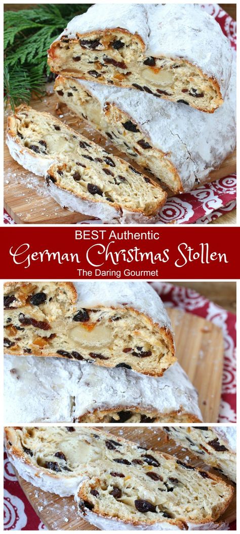 stollen recipe german bread cake christmas authentic traditional christstollen German Christmas Stollen Recipe, German Christmas Bread, Christmas Stollen Recipe, German Stollen, Christmas Stollen, Stollen Recipe, Christmas Pastries, German Bread, Christmas Bread