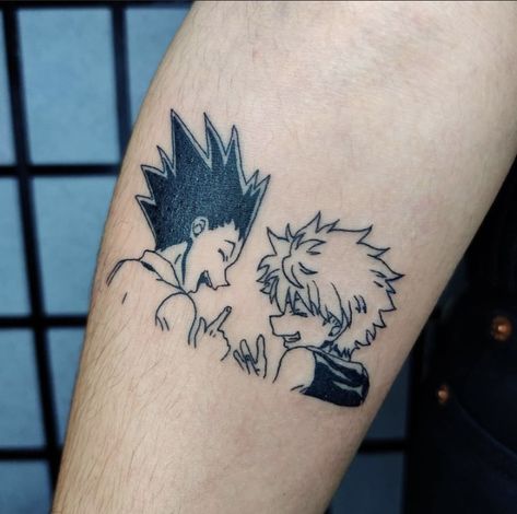 Gon And Killua Tattoo Ideas, H X H Tattoo, Gon And Killua Tattoo, Hunter Hunter Tattoo, Tattoo Hunter X Hunter, Matching Anime Tattoos, Hxh Tattoo Ideas, Hxh Tattoos, Hxh Tattoo