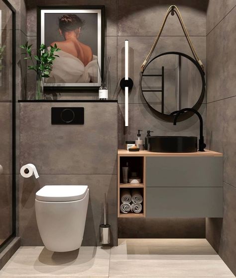 Ideas to Update Your Tiny, Boring, Old Bathroom Stylishly Vstupná Hala, Small Space Bathroom, Bathroom Inspiration Modern, Washroom Design, Small Bathroom Makeover, Bathroom Design Inspiration, Tiny Bathrooms, Bathroom Design Decor, Toilet Design