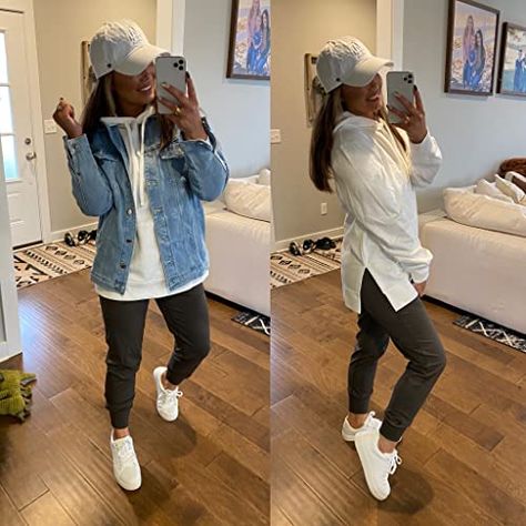 Casual Baseball Cap Outfit Winter, Baseball Mom Outfits Casual, Nina Renee, Casual Baseball Cap Outfit, Jogger Pants Outfit Women, Baseball Mom Outfits, Clothing Aesthetics, Ladies Outfits, Baseball Cap Outfit