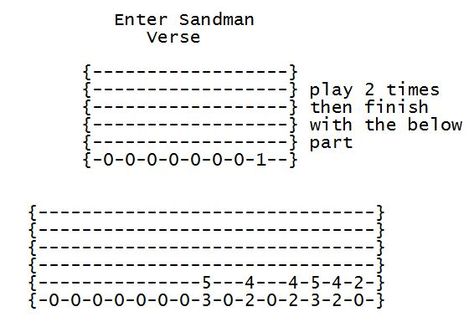 Main Verse Riff for Enter Sandman. Enter Sandman Guitar Tab, Enter Sandman Tab, How To Learn Guitar, Guitar Things, Guitar Tabs And Chords, Guitar Tabs Acoustic, Learn Acoustic Guitar, Learn Guitar Songs, Acoustic Guitar Chords